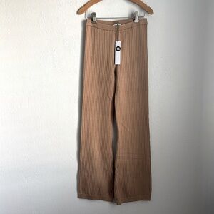 Revolve Stitches & Stripes Ribbed Long Wide Leg Pants NWT